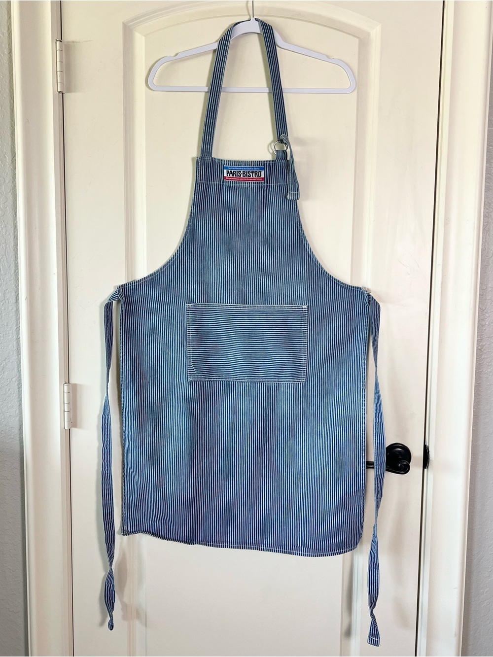 Vintage Paris Bistro Hickory Stripe Apron Now Designs 100% Cotton Bib Chef Smock